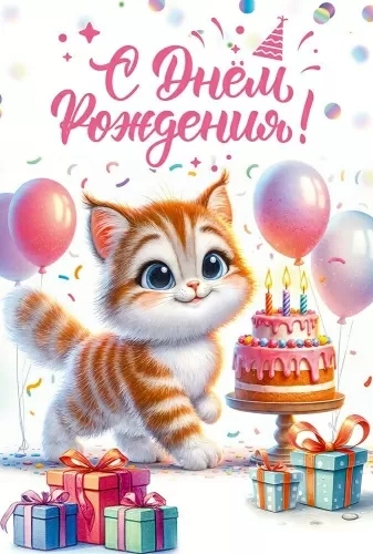 открытка а5 "с днём рождения!" чудесных подарков... лак текст Открытка а5 "с днём рождения!" чудесных подарков... лак текст