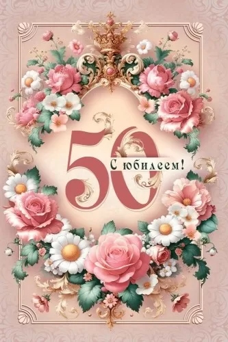 открытка а5 "с юбилеем! 50" всё то, что наполняет... блёстки текст Открытка а5 "с юбилеем! 50" всё то, что наполняет... блёстки текст