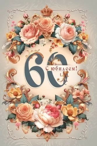 открытка а5 "с юбилеем! 60" этот праздник прекрасен... блёстки текст Открытка а5 "с юбилеем! 60" этот праздник прекрасен... блёстки текст