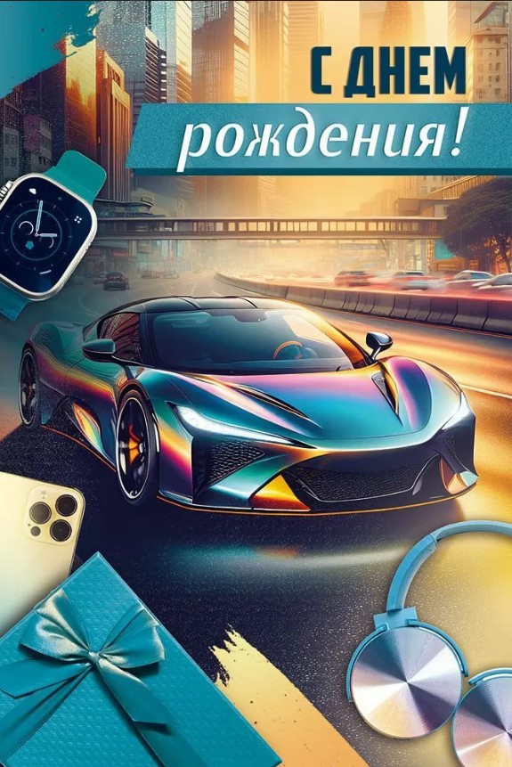 Открытка а5 "с днем рождения" пусть быстро... лак текст