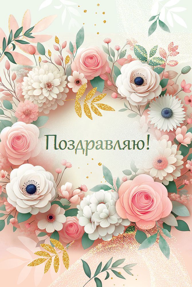 открытка а5 "поздравляю!" пусть жизнь... блёстки текст Открытка а5 "поздравляю!" пусть жизнь... блёстки текст