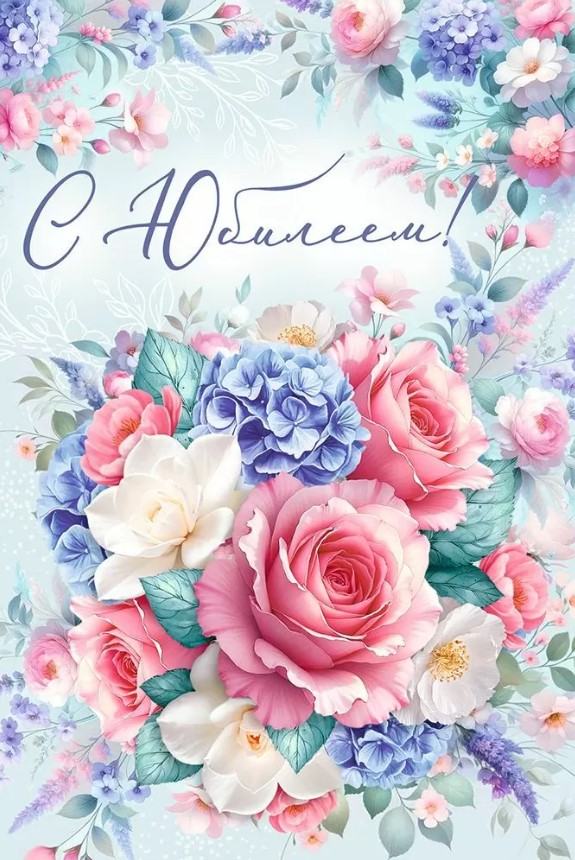 Открытка а5 с юбилеем! ссвет счастья... блестки текст