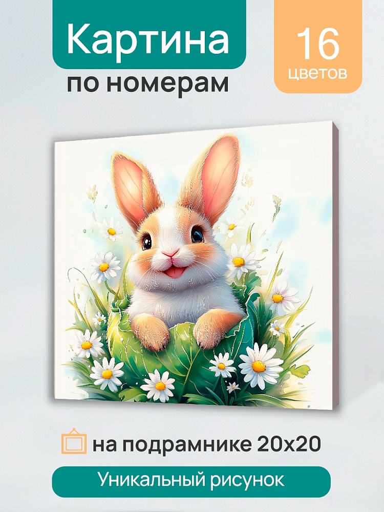 набор д/творч. картина по номерам 20х20см "кролик в капусте" (рыжий кот) Набор д/творч. картина по номерам 20х20см "кролик в капусте" (рыжий кот)