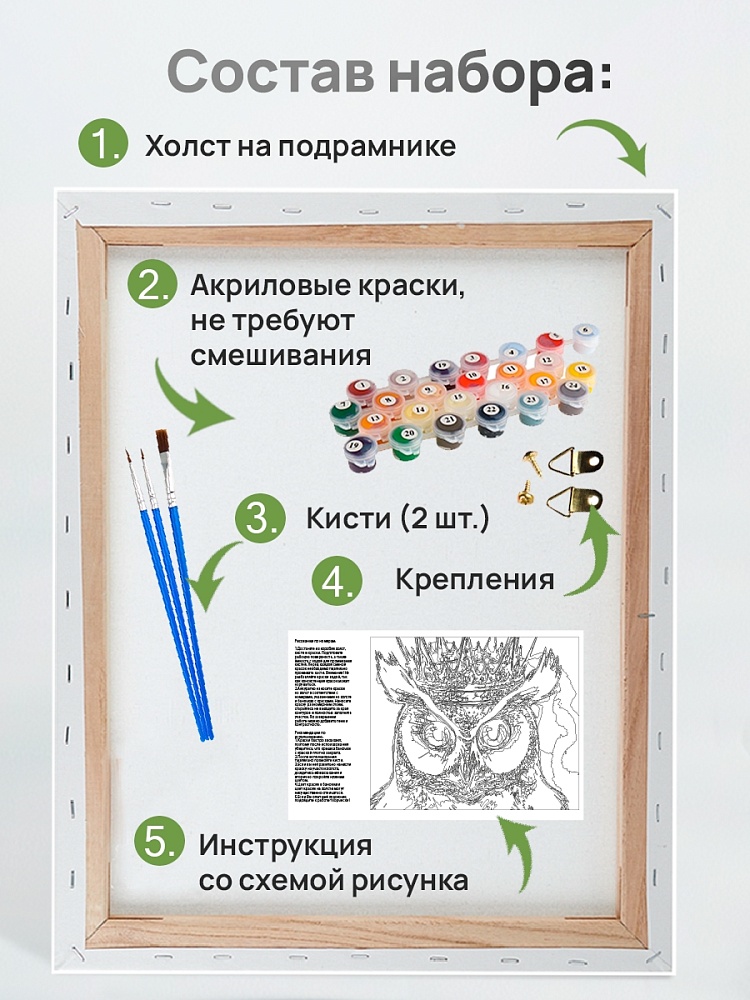 Набор д/творч. картина по номерам 20х20см "милая панда на ветке" (рыжий кот)