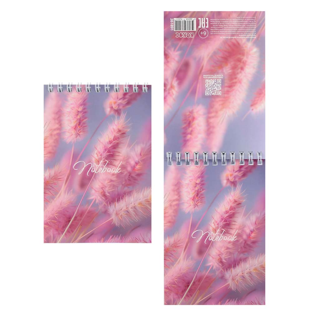 Блокнот а6 гребень 40л. кл. "природная нежность" (кокос) асс-т