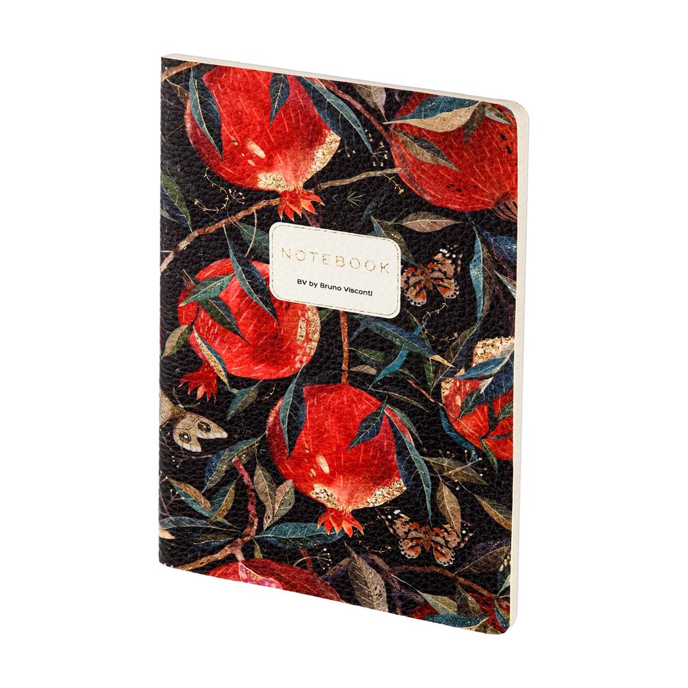 Тетрадь 60л. кл. "flora. гранат" (bruno visconti) т/б,экокожа