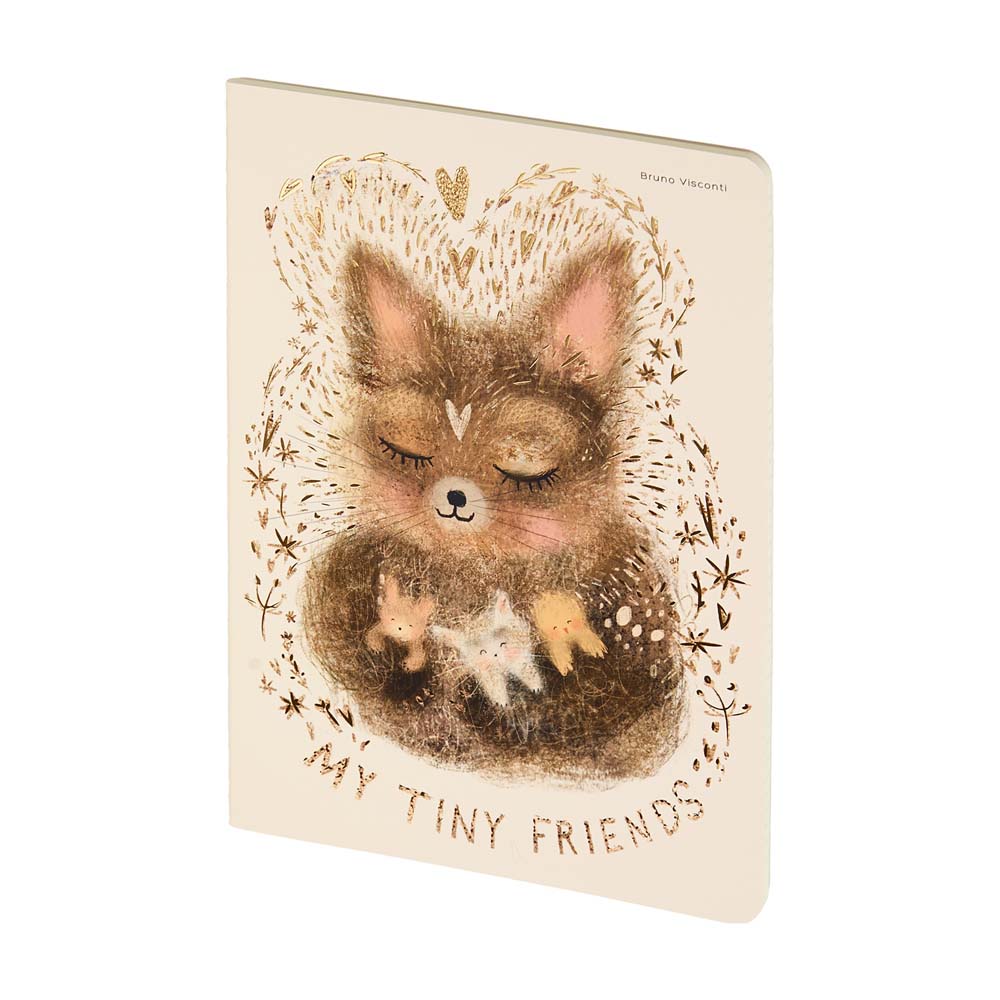 Тетрадь 40л. кл. "love me. лисенок" (bruno visconti) т/б,софт тач,фольга,цветной форзац