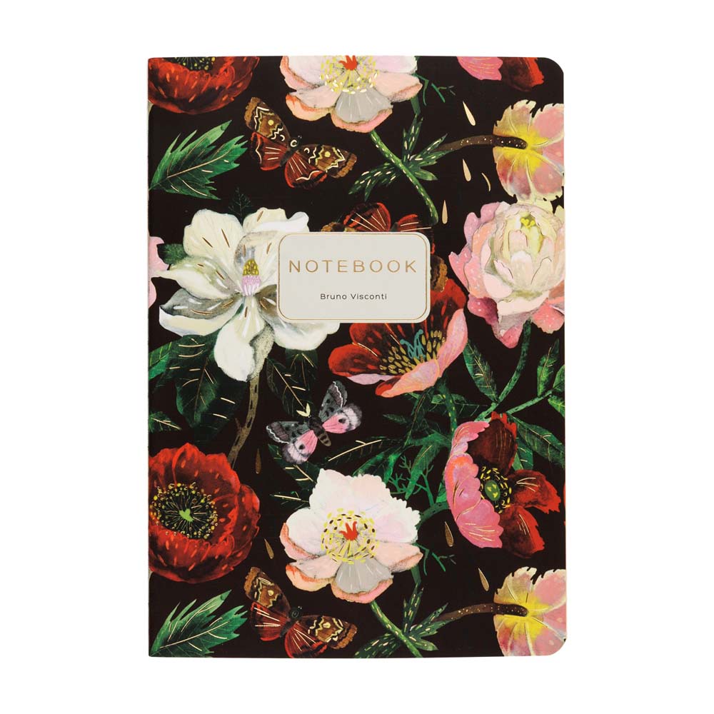 Тетрадь 40л. кл. "flora. пионы на черном" (bruno visconti) т/б,софт тач,фольга,цветной форзац