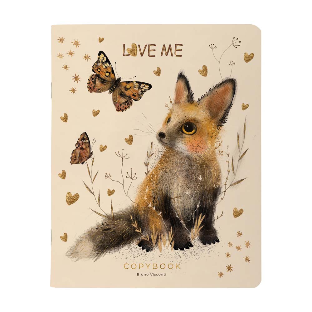 Тетрадь 48л. кл. "love me. funny animals" (bruno visconti) б/б,софт тач,фольга,дв.обл.,асс-т
