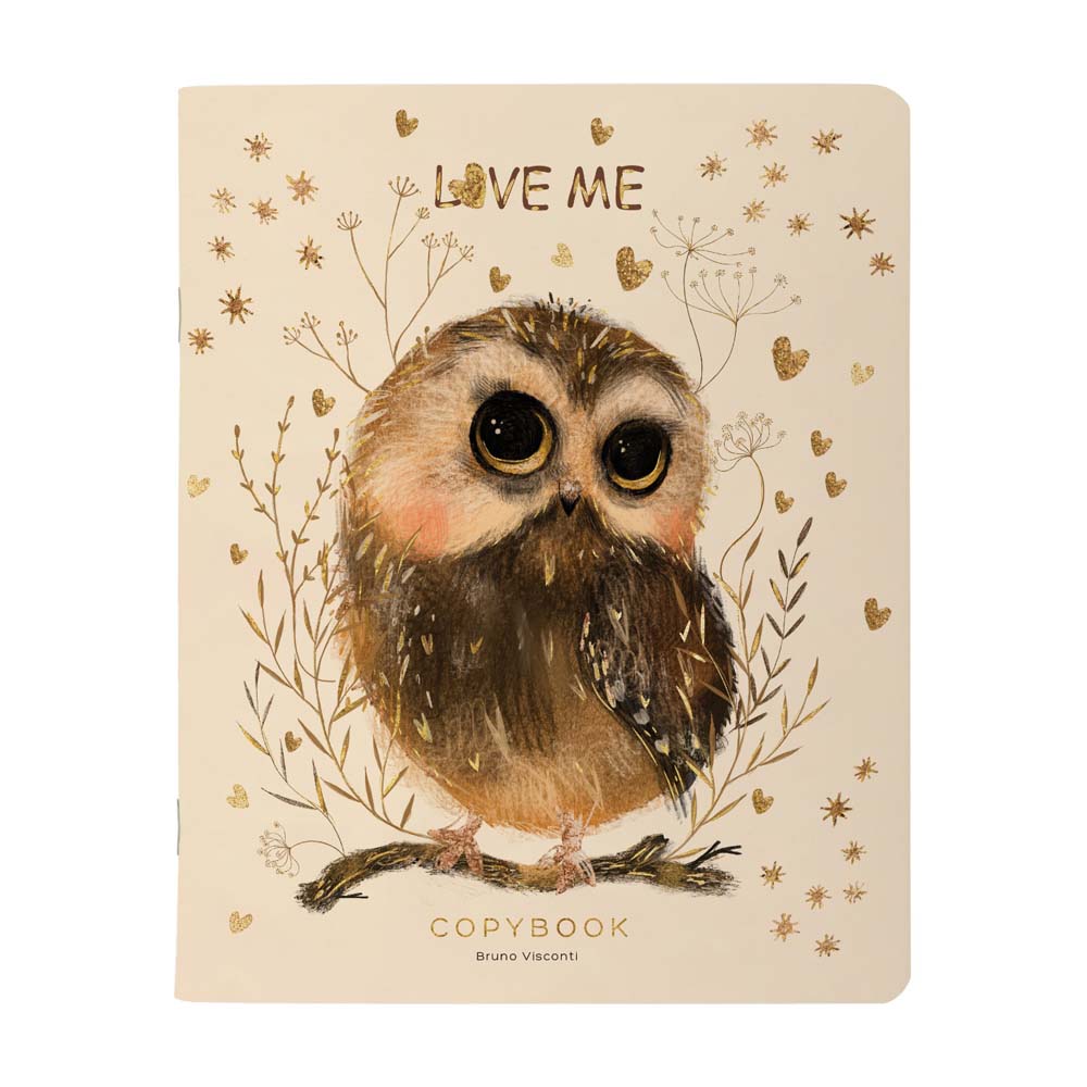 Тетрадь 48л. кл. "love me. funny animals" (bruno visconti) б/б,софт тач,фольга,дв.обл.,асс-т