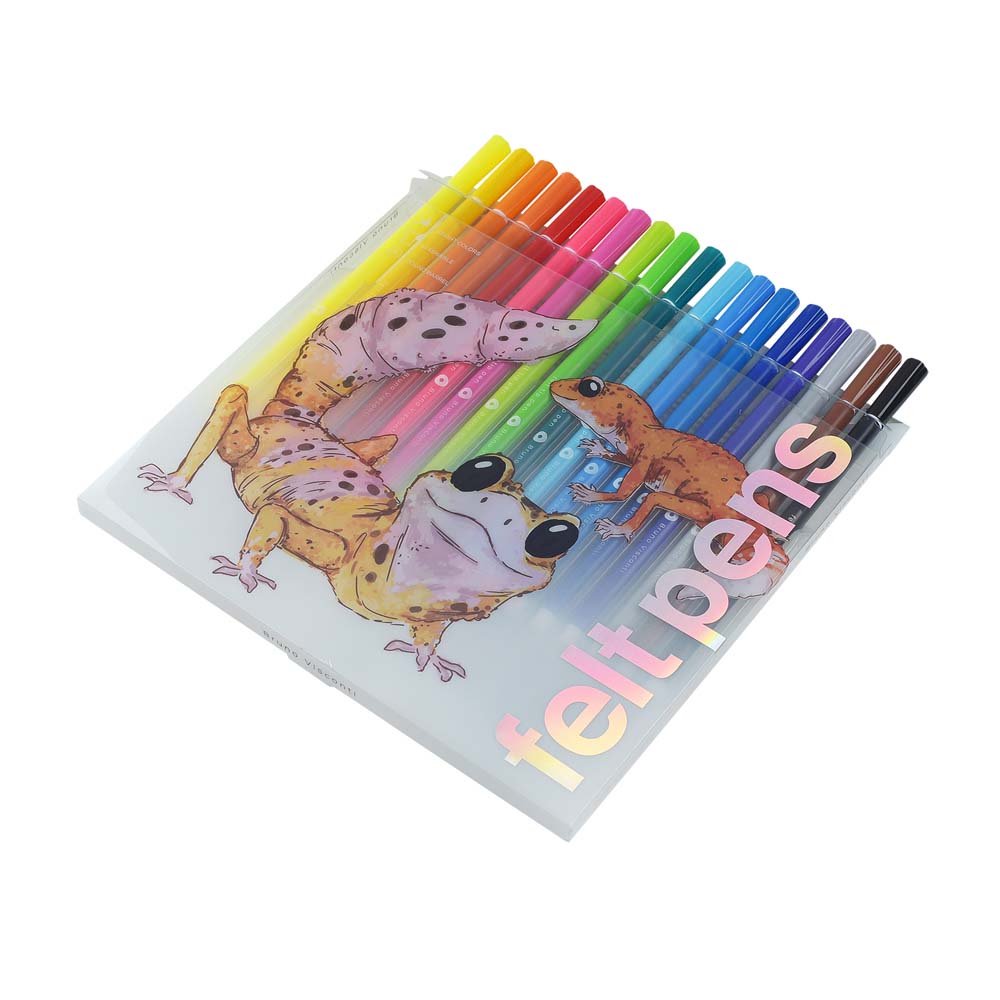 Фломастеры bruno visconti "cute friends. геккончик" 18цв.