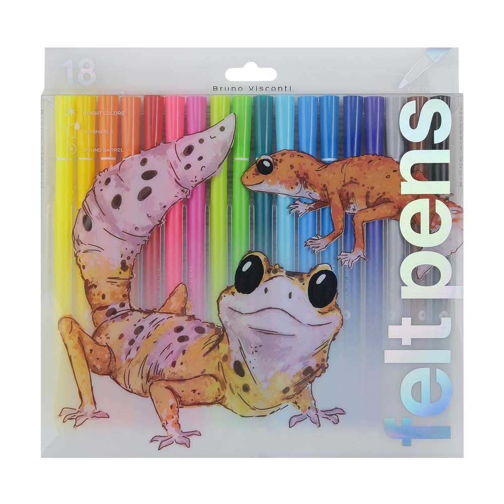 фломастеры bruno visconti "cute friends. геккончик" 18цв. Фломастеры bruno visconti "cute friends. геккончик" 18цв.