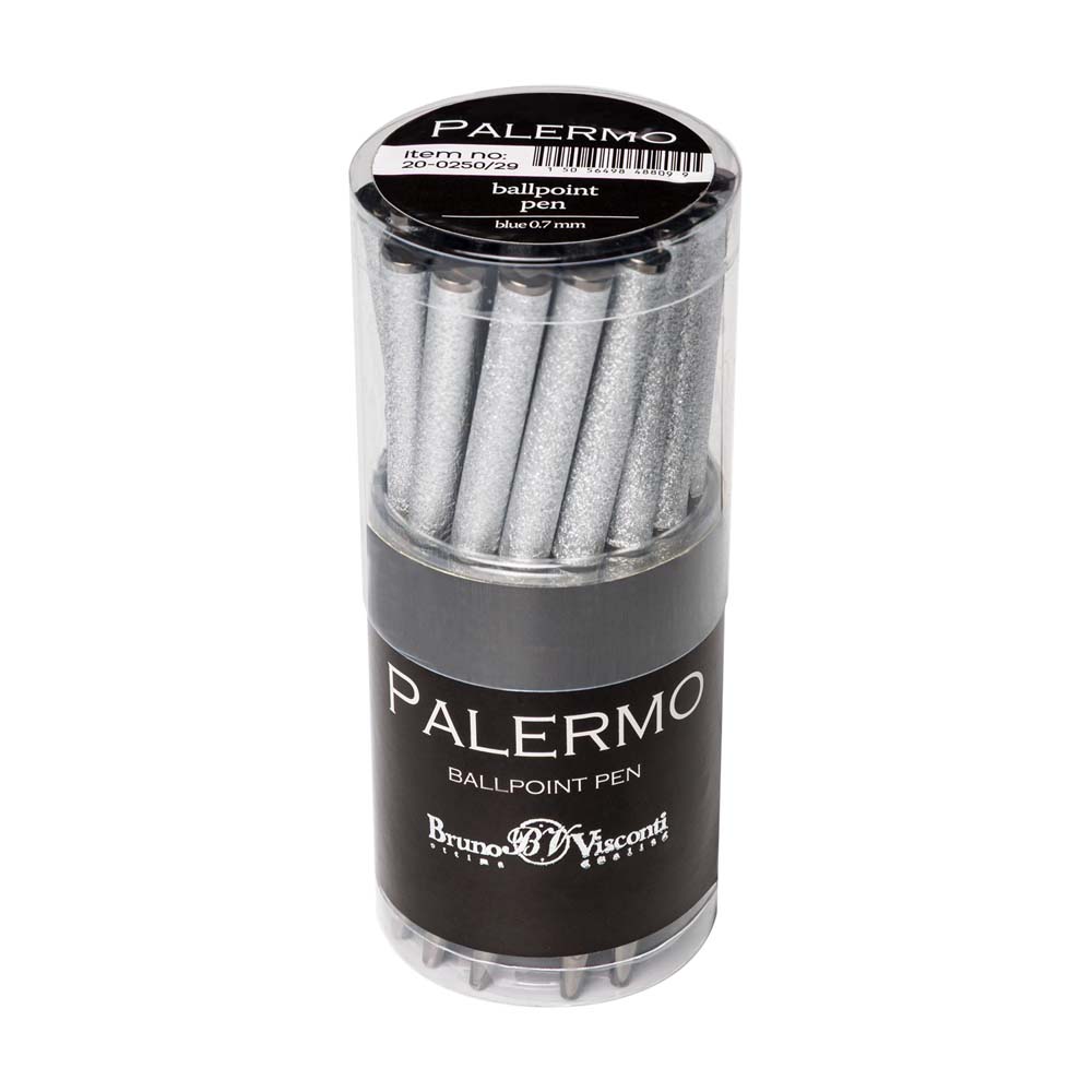 Ручка шар. авт. bruno visconti "palermo" 0,7мм синяя корп.серебро