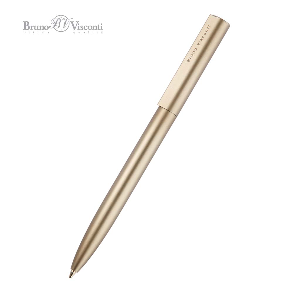 Ручка шар. авт. bruno visconti "torino" 1,0мм синяя корп.шампань,тубус