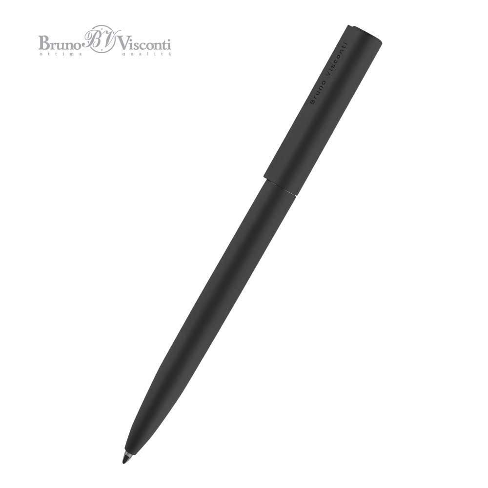Ручка шар. авт. bruno visconti "torino" 1,0мм синяя корп.чёрный,тубус