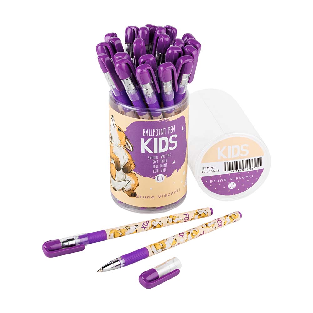 Ручка шар. bruno visconti "magicwrite. kids. лисёнок" синяя 0,5мм