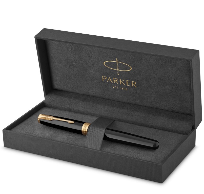 Ручка шар.авт. parker "aster lacque black gt" синяя 1,0мм