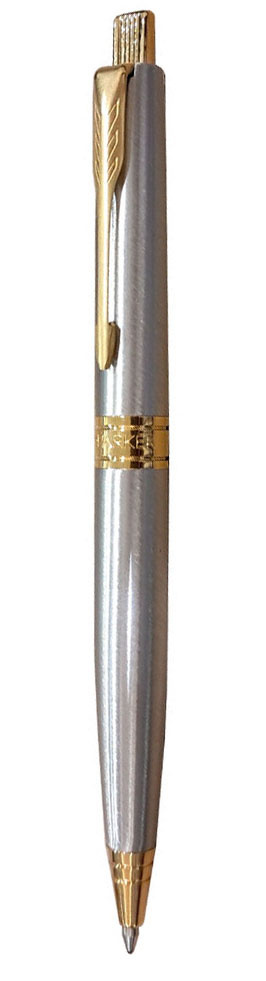 Ручка шар.авт. parker "aster brushed metal gt" синяя 1,0мм