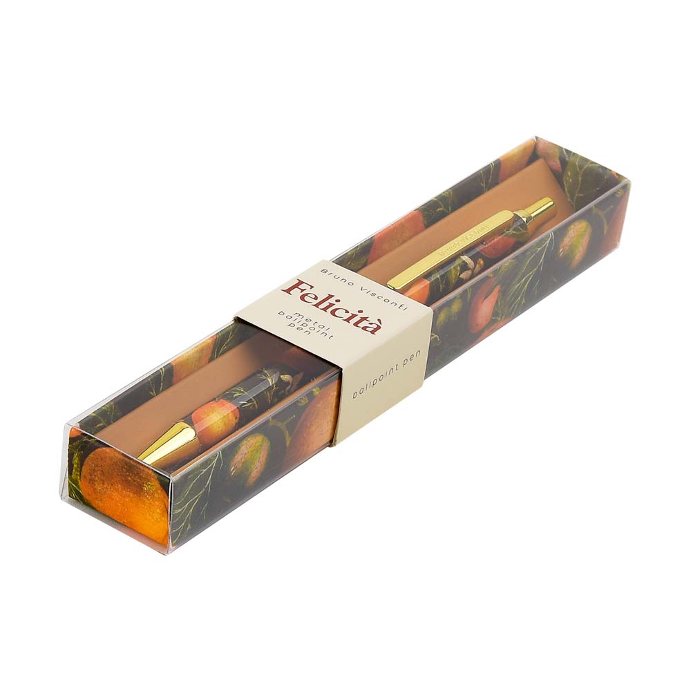 Ручка шар. авт. bruno visconti "felicita. flora. oranges" синяя 0,7мм корп.метал. в футл.