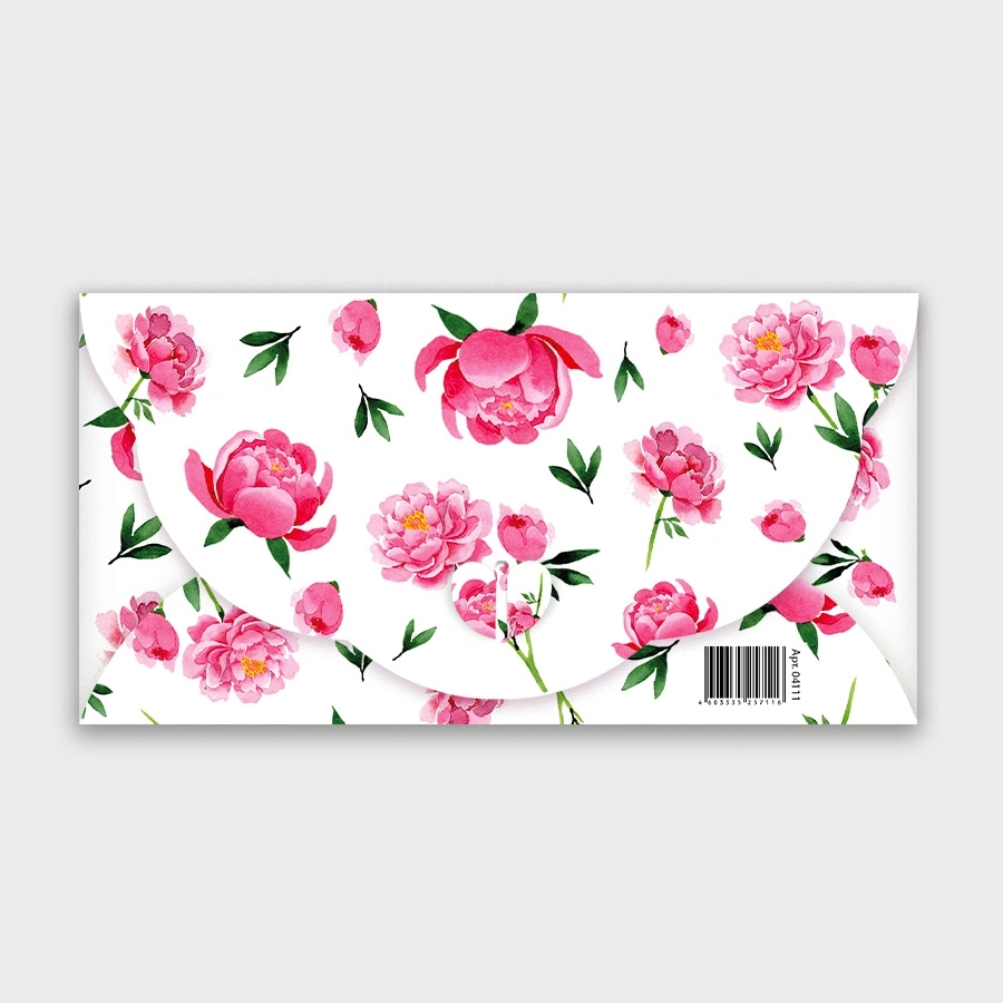 Конверт для денег "с днём рождения" розовые цветы