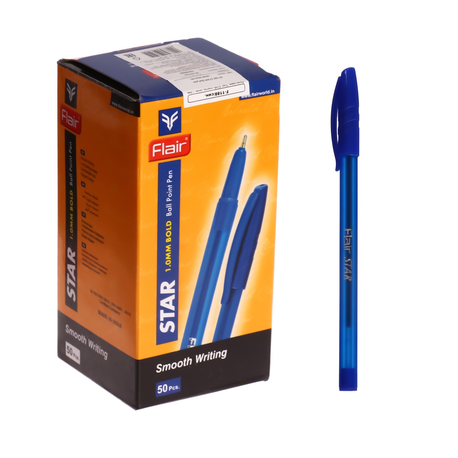 Ручка шар. flair "star" синяя 1,0мм масл.основа,игол.наконеч.