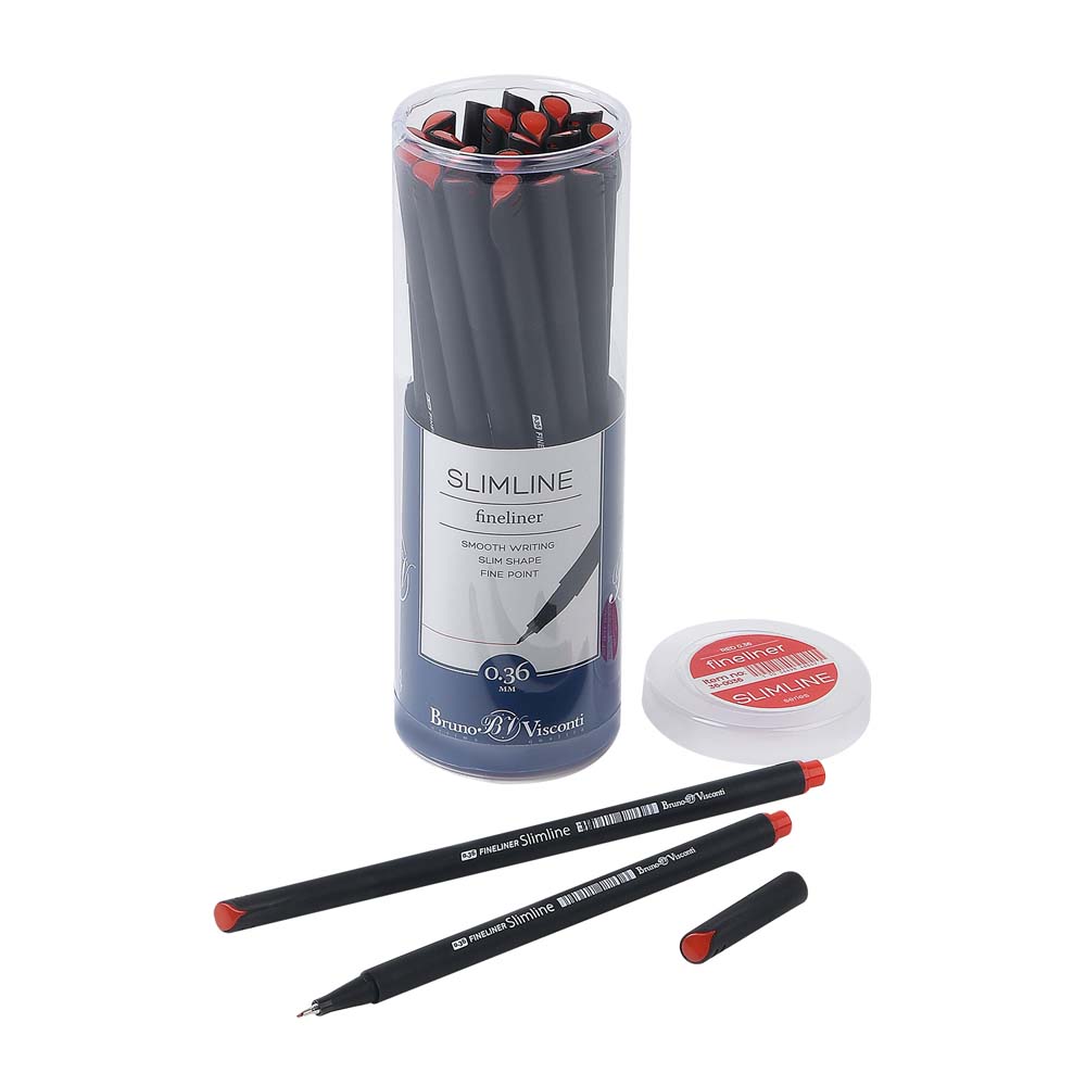 Линер bruno visconti "slimline" 0,36мм красный разовый