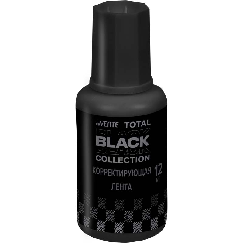 Корректирующая жидк. devente "total black" с кисточкой на основе раств. 20мл