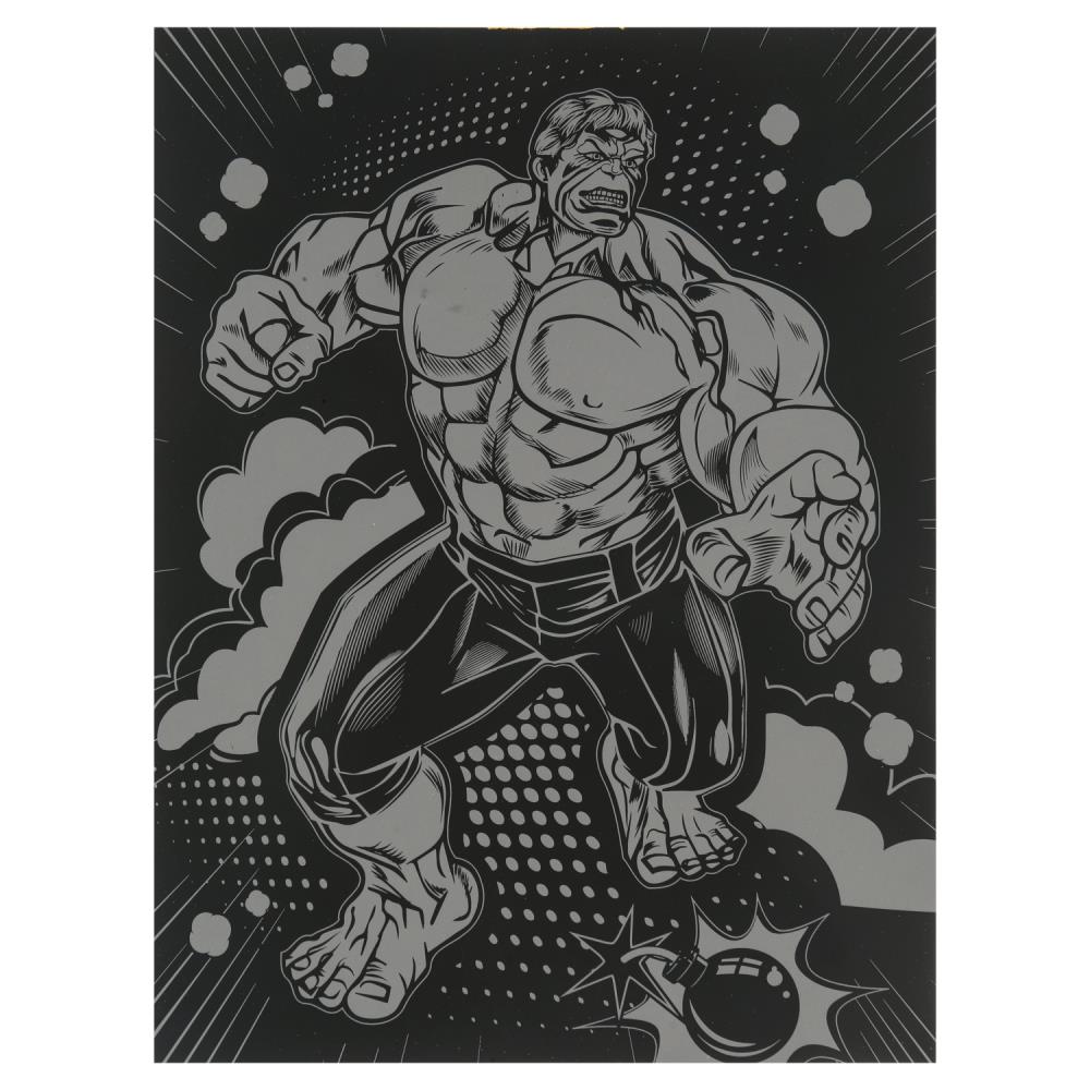 Набор д/творч. гравюра золото "зелёный монстр-герой" 18х24см (мульти арт)