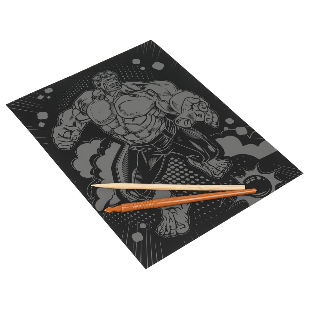 Набор д/творч. гравюра золото "зелёный монстр-герой" 18х24см (мульти арт)