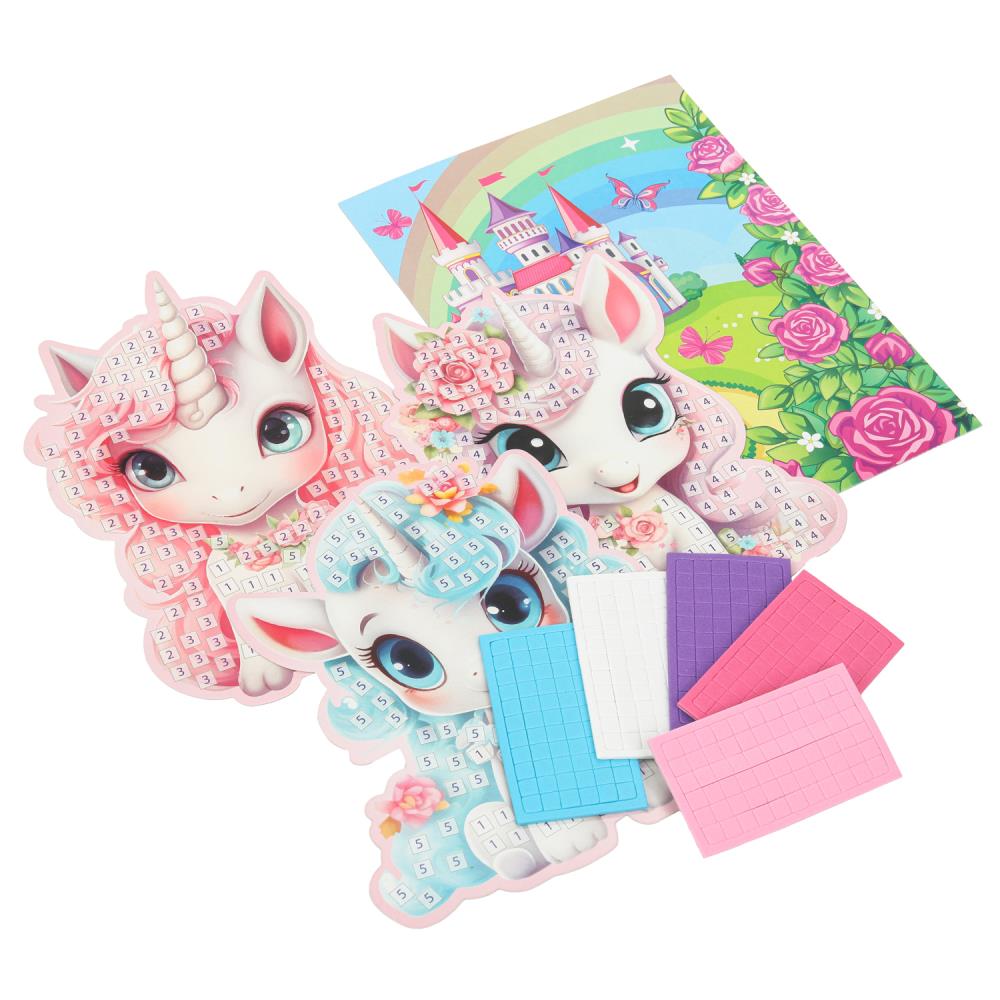 Набор д/творч. мягкий пластик аппликация "единороги" (мульти арт) 15х21см