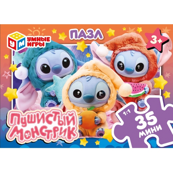 Пазлы 35 дет. "пушистый монстрик" (умные игры)