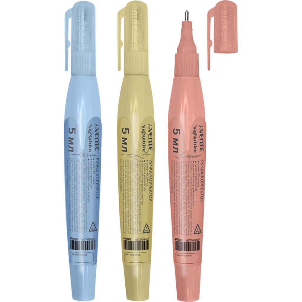 корректирующая ручка devente "signature" 5мл асс-т Корректирующая ручка devente "signature" 5мл асс-т