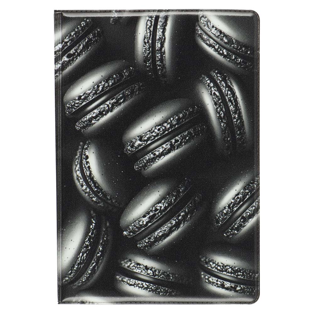 Обложка д/паспорта пвх кокос "black macaroons"