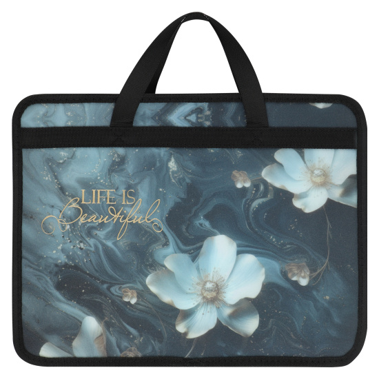 Папка-портфель пласт. а4+ fiorenzo "анемон" 26х33х7см на молнии с ручками