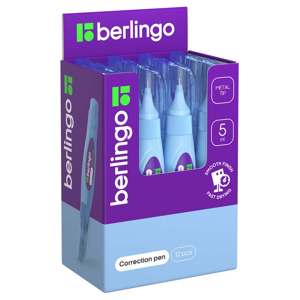 Корректирующая ручка berlingo с мет.наконеч. 5мл