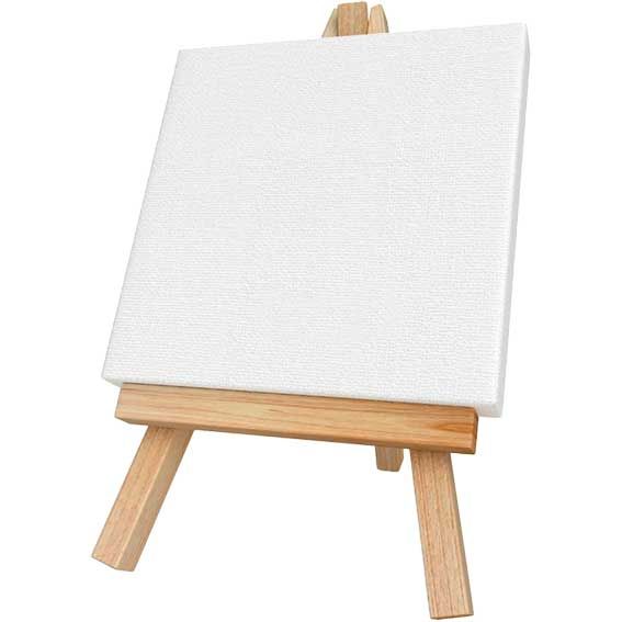 Набор мини-мольберт 12см + мини-холст 10х10см