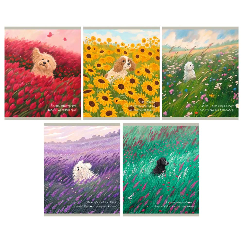 Тетрадь 48л. кл. "летние просторы" (listoff) б/б,пласт.обл.,асс-т