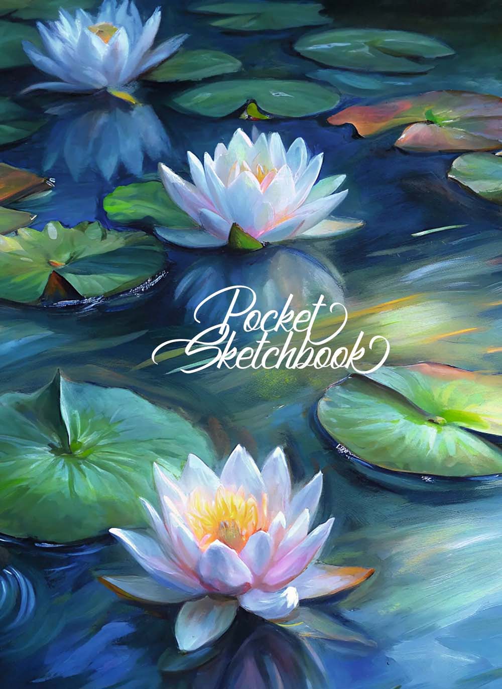Скетчбук а6 48л. тв.обл. "кувшинки" (listoff) 100г/м2,резинка