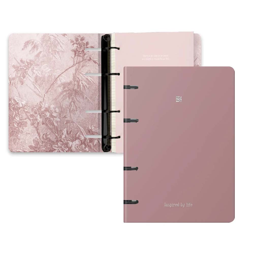 Тетрадь на кольцах 120л. кл. тв.обл. "floreale. cedar rose" (listoff) глянц.лам.,тиснен.фольгой