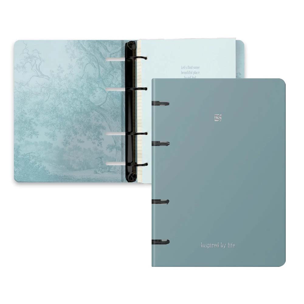 Тетрадь на кольцах 120л. кл. тв.обл. "floreale. smoky sky" (listoff) глянц.лам.,тиснен.фольгой