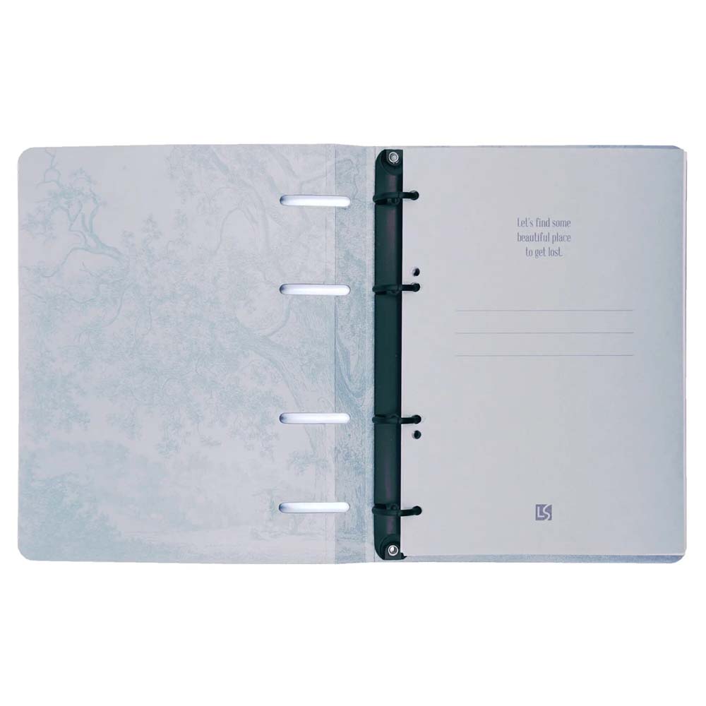 Тетрадь на кольцах 120л. кл. тв.обл. "floreale. smoky sky" (listoff) глянц.лам.,тиснен.фольгой