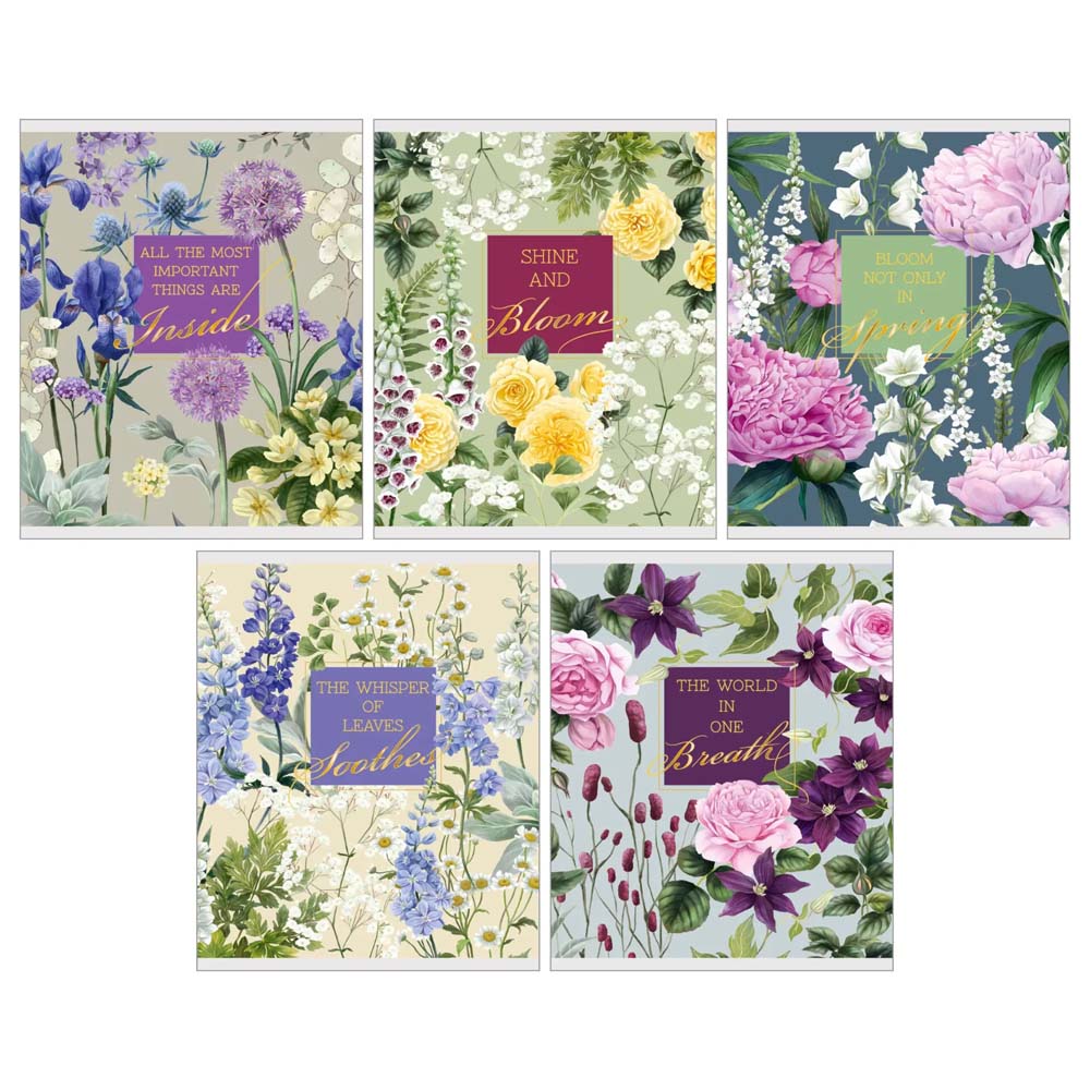 Тетрадь 48л. кл. "la fleur" (listoff) б/б,мат.лам.,тиснен.фольгой,асс-т