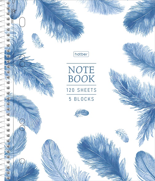 Тетрадь на спирали тв.обл. 120л. кл. "красота и лёгкость" (hatber) с разделителями 4цв.