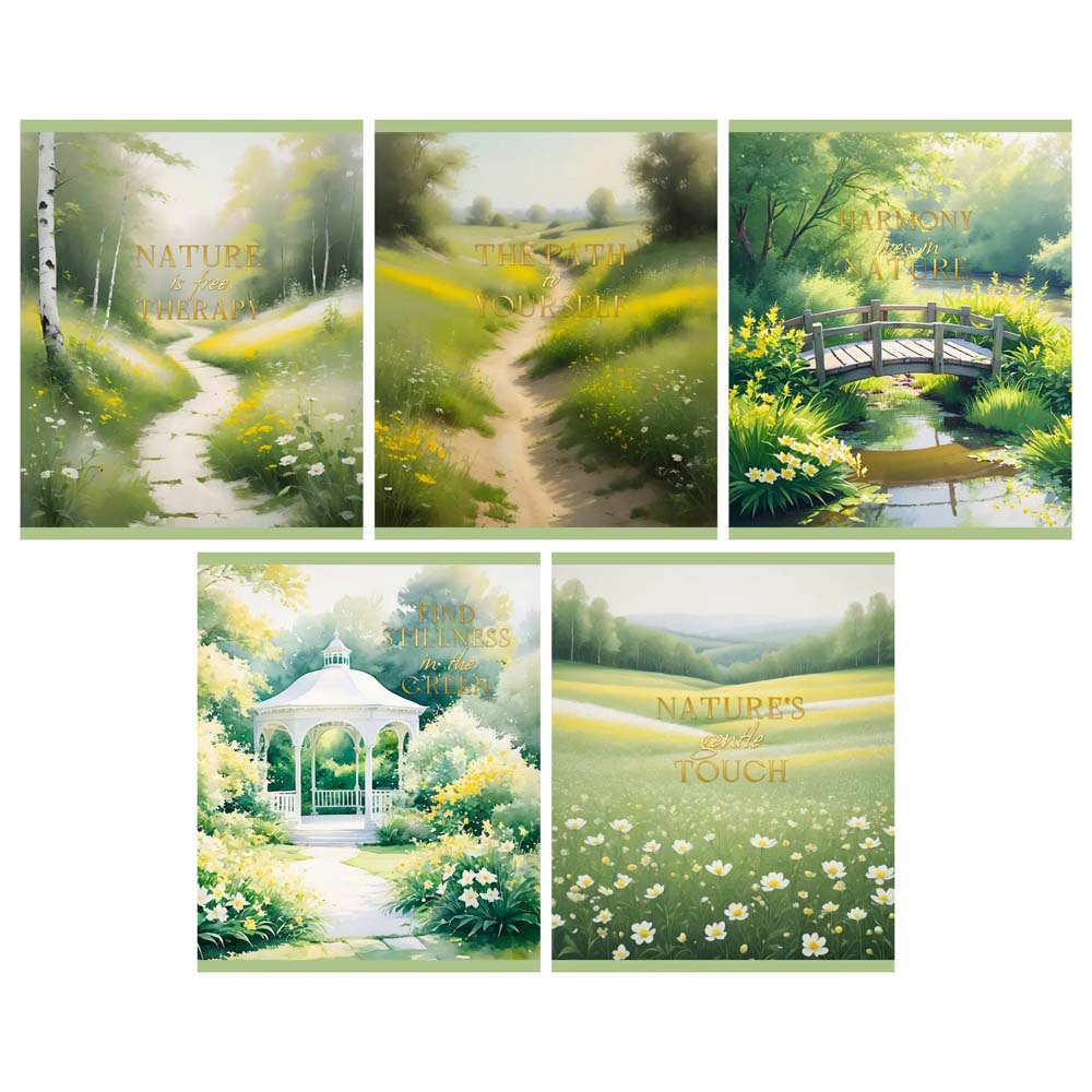 Тетрадь 48л. кл. "утренний пейзаж" (listoff) б/б,тиснен.фольгой,асс-т