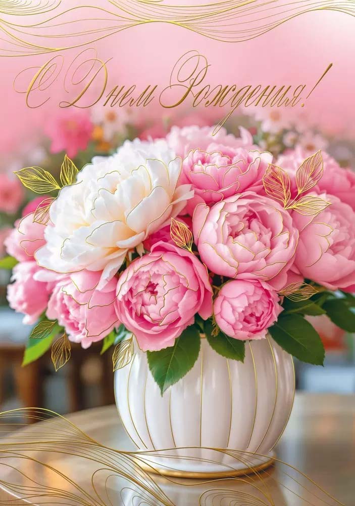 Открытка а4 "с днём рождения!" пусть все мечты... фольга лак текст