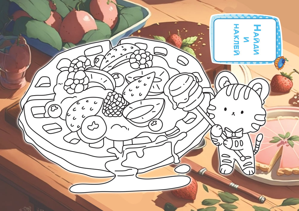 Раскраска "сладости" с наклейками а5 цв.фон