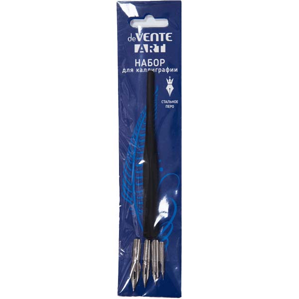 Набор перьев остроконечных 4шт. devente "art" с держателем