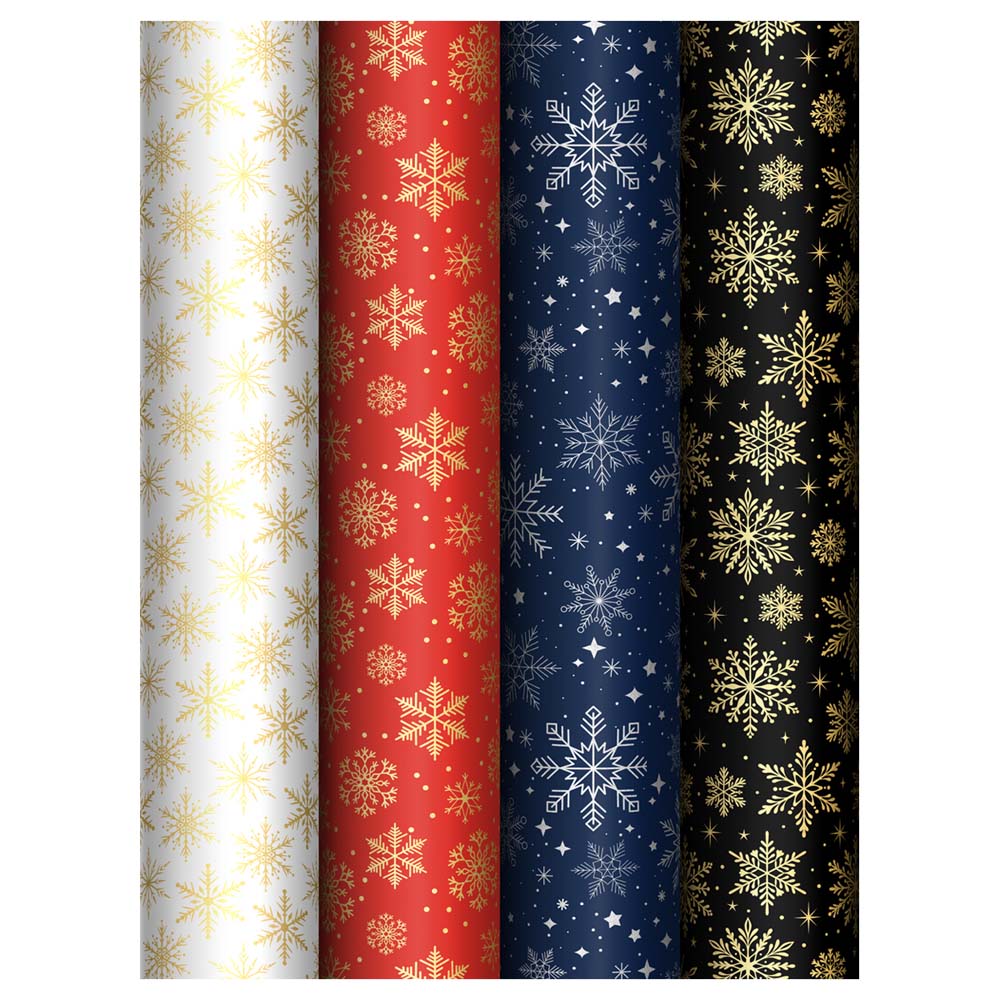 Бумага упаковочная глянцевая 70х100см "snowflake" асс-т