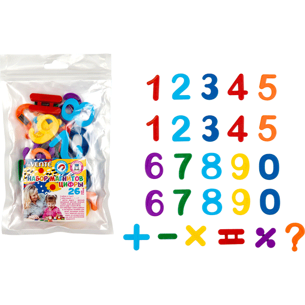 Магниты д/демонстрац. досок "devente" набор цифры+символы 26 шт