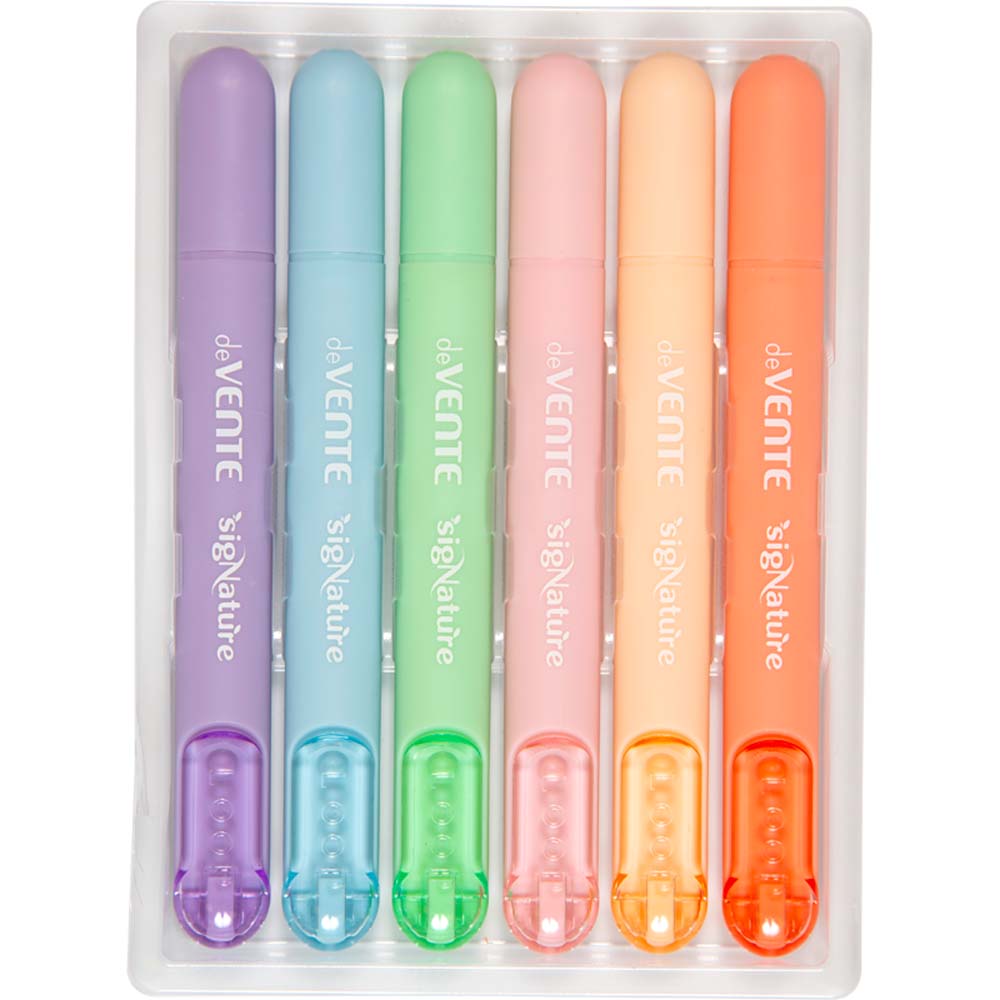 Маркер текстовый набор 6цв. devente "signature" резец 1,0мм-4,0мм